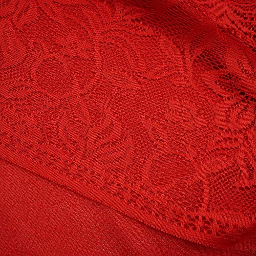YOUR SMILE Ladies/Women's Lightweight Solid Color Fringe Lace Tassels Long Shawl Scarf For Spring Summer Fall - color: Red