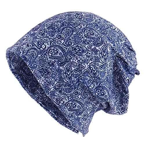 KAKU NANU Women Turban Chemo Beanies Pre Tied Caps Baggy Slouchy Headwear Sleep Scarf - color: Floral-2