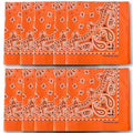 The Peacock Crew Premium Soft Cotton Bandanas Pack for Men and Women Paisley 22 x 22 inches - color: Pack of 10 Orange Slice
