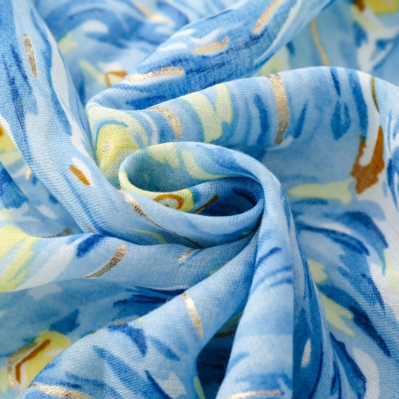 WZX Boho Scarf for Women, 70"x35" Large Lightweight Shawl Wrap for Travel, Sun Protection, Office & All-Season Wear - color: 018