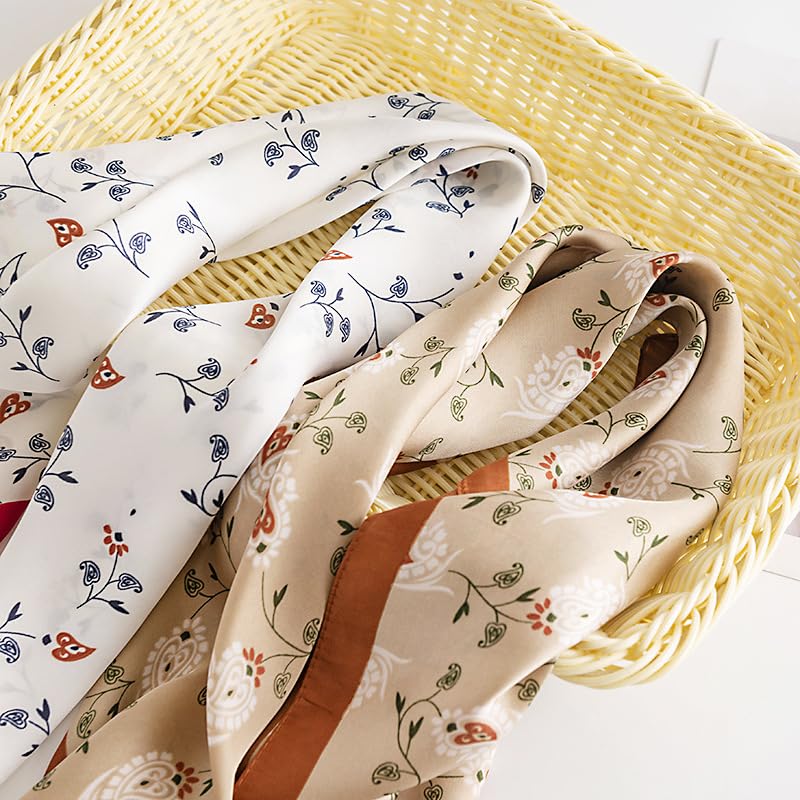 MINIDORA Satin Scarves for Women 27.5 × 27.5 inches Medium Square Elegant Silk Feeling Head Scarf - color: B006-pink