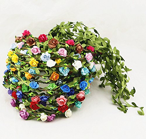 10 PCS Flowers Crown Floral Garland Headband Rose Flower Wreath For Travel And Wedding Festivals - color: ZHH-10
