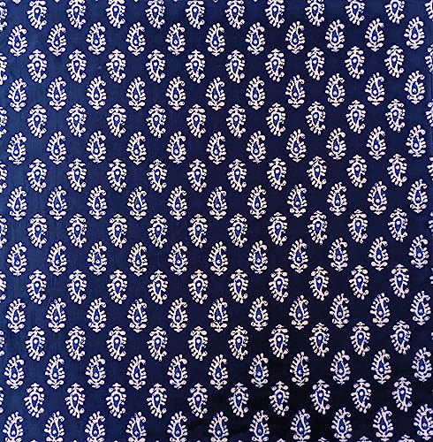 AVKA Studio 100% Cotton Bandanas for Women & Men, 2 Pack 20x20 Inch, 22x22 inch Hand Printed, Lightweight Cotton Handkerchief - color: Indigo Blue 2, size: 20 x 20 Inches