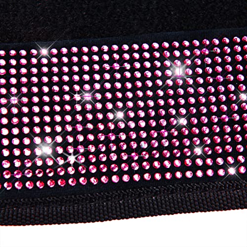 CAR PASS Bling Diamond Car Floor Mat Shining Rhinestones Carpet, Sparkly Glitter Crystal Anti-Slip PVC Heel Pad Automotive Universal Fit for SUV Sedan Car Van, 4pcs for Girl Cute Women, Black Pink - color: Pink Diamond