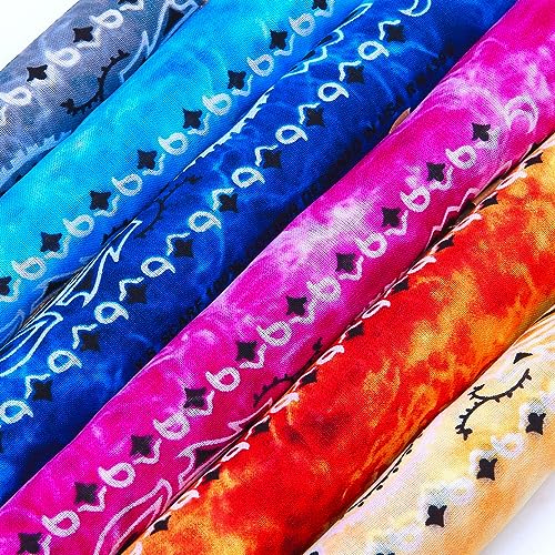 URATOT 12Pcs Paisley Cotton Bandana Printed Head Scarf Set | Rich color options classic paisley printed available for both adults and children with diverse usage scenarios - color: Mixed 12 Colors D