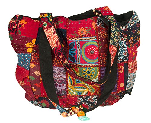 Red Colorful Large Women Shoulder Bag Tote Market School Laptop Daily Casual Everyday Comfortable Boho | Colorful