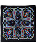 Sunshine Joy Paisley Hippie Bandana 22x22 Inches - color: Electric Blue