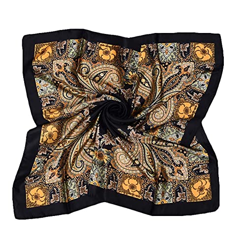 4Pcs Silk Head Scarves for Women Satin Hair Scarf 35”Large Square Bandana Silk Like Neck Scarf Shawl - color: Black/Red/Pink/Beige