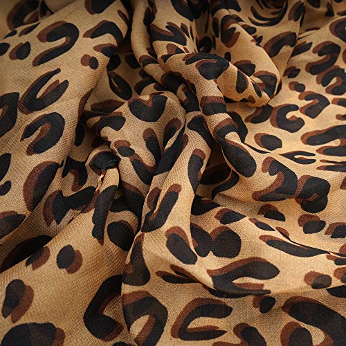 YOUR SMILE Ladies/Women's Lightweight Floral Print/Solid Color mixture Shawl Scarf For Spring Summer season - color: Leopard 1