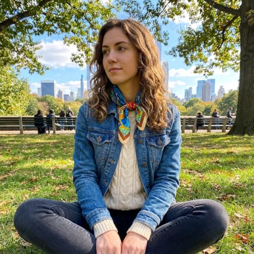 Women's Small 21 inch 100% Silk Scarf Bandana for Head Neck Hair | 100% Mulberry Silk Lightweight Designs Gift-Ready Packaging For Hair Fashion 21"x21" Printed - color: 203multicolor