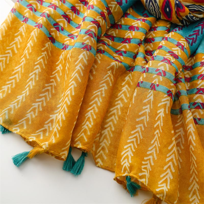 WZX Boho Scarf for Women, 70"x35" Large Lightweight Shawl Wrap for Travel, Sun Protection, Office & All-Season Wear - color: 017