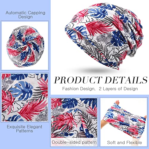 SATINIOR 5 Pieces Women's Slouchy Beanie Chemo Hat Stretch Cancer Head Wraps Sleep Head Scarf for Cancer Patient - color: Multicolor, style: Elegant Style