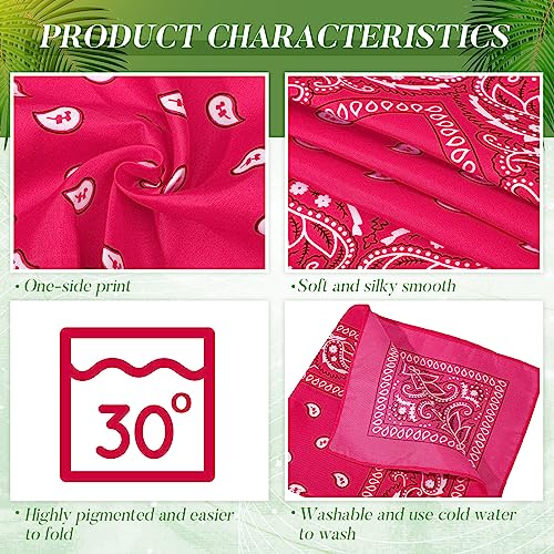 Handepo 150 Pcs Bandanas Bulk, Colorful Paisley Bandanas Unisex Head Wrap Scarf Cowboy Headband Handkerchief - color: Bright Color