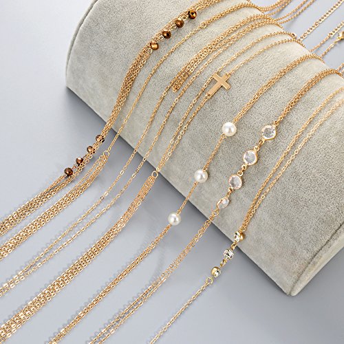 Tornito 4-8Pcs Sexy Body Chain Belly Waist Chain Necklace Summer Beach Bikini Bra Body Jewelry for Women Gold Tone - style: B1:6pcs, Gold Tone