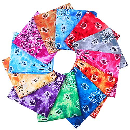 URATOT 12Pcs Paisley Cotton Bandana Printed Head Scarf Set | Rich color options classic paisley printed available for both adults and children with diverse usage scenarios - color: Mixed 12 Colors G