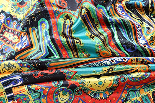 vabovin Satin Head Scarf for Women Silk Like Hair Scarf, 35 x 35 in | Silk Feel Fabric, Hair Wrap for Sleeping, Headscarf and Neck Scarf, Square Bandana Style, Fashion Accessory - color: 007 Yellow Paisley