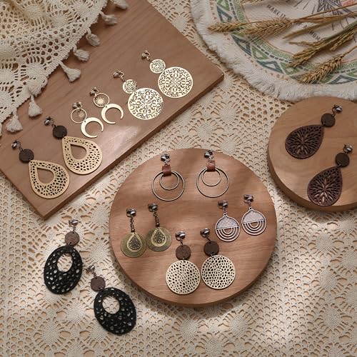 Thunaraz Clip on Dangle Earrings for Women - Bohemian Trendy Clip on Earrings Lightweight Comfortable Earrings Hypoallergenic Drop Clip ons for Non-pierced Ears Women - style: Style A