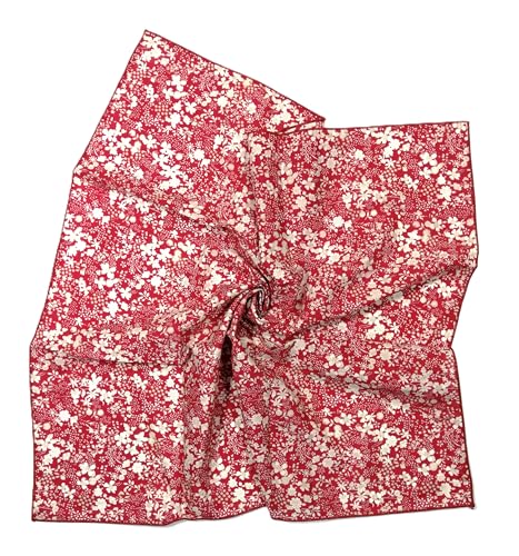 Shanlin Unisex Floral Cotton Square Scarf Bandanas 22x22 inch - color: Delicatefloral-red
