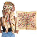 AWAYTR Satin Silk Scarf - Large Hair Bandana, Sleeping Wrap for Women - color: Cashew(champagne)