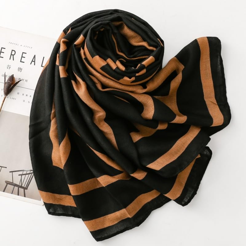 WZX Boho Scarf for Women, 70"x35" Large Lightweight Shawl Wrap for Travel, Sun Protection, Office & All-Season Wear - color: 004
