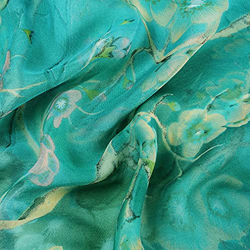 E-Clover Unique Fashion Women's Scarf Chiffon Sheer Scarves for Women Lightweight - color: Green Floral
