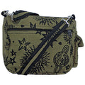 Sun Moon Stars and Planets Celestial Hippie Boho Crossbody Single Shoulder Bag - color: Green