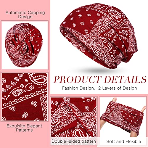 SATINIOR 5 Pieces Women's Slouchy Beanie Chemo Hat Stretch Cancer Head Wraps Sleep Head Scarf for Cancer Patient - color: Multicolor, style: Flowers Style