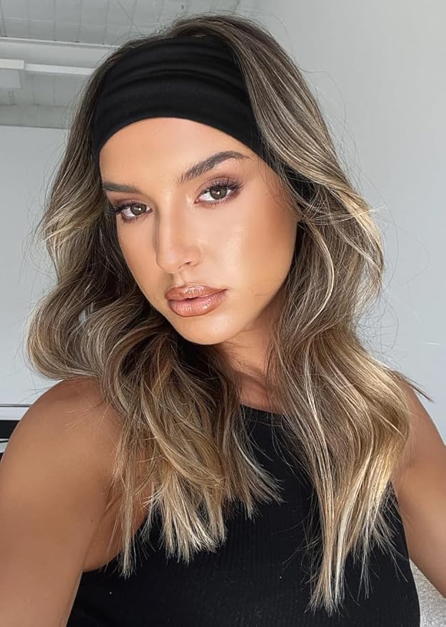 AKTVSHOW Black Headbands for Women Non-Slip Head Band for Women’s Hair Wide Thick Sweat Hair Bands, Trendy Hair Accessories for Women - color: Black