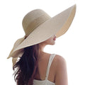 Beach Hats for Women - Beach Hat Womens UPF 50+, Packable Sun Hat Women Roll Up, Wide Brim Straw Hat for Women - color: Beige