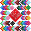Handepo 200 Pcs Bandanas Bulk Paisley Bandanas Unisex Head Wrap Scarf Cowboy Headband Handkerchief for Women Men - color: Multicolor