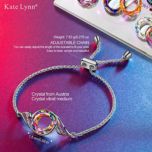 Kate Lynn Rise From the Ashes Phoenix Bracelet Made with Crystals from Austria, Adjustable Slider Bracelet for Women, Packaged with Jewelry Box, Birthday Gift for Women, Symbol of Luck and Renewal - color: Iridescence