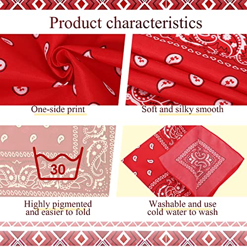 Handepo 150 Pcs Bandanas Bulk, Colorful Paisley Bandanas Unisex Head Wrap Scarf Cowboy Headband Handkerchief - color: Fresh Color