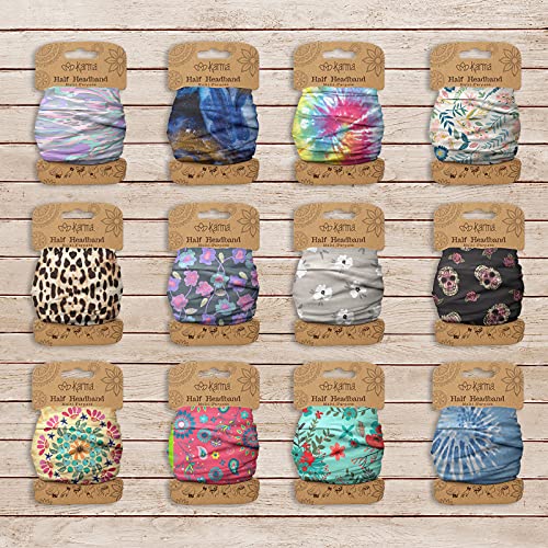 Karma Retro Pink Headband for Women - Medium - Fabric Headband and Stretchy Hair Scarf - Pink - color: Retro Pink, size: 1 Count (Pack of 1)