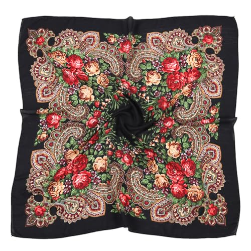 K-Elewon 27.5” Women Medium Square Scarf Head Scarf- 2PCS Neck Scarf Hair Scarf Head Sleeping Wraps Scarfs for Women H07 - color: Se11(2pcs)
