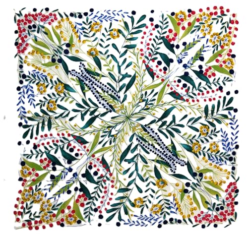 Shanlin Unisex Floral Cotton Square Scarf Bandanas 22x22 inch - color: Holly