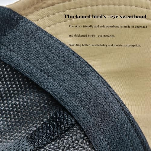 huablo]UPF 50+Womens Sun Hat UV Protection Hiking Fishing Hats Wide Brim Hat Adjustable Ponytail Packable Sun Cap - color: Khaki