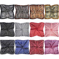 12 Set Mixed Designs Small Square Satin Womens Neck Head Scarf Scarves Bundle - color: Set D