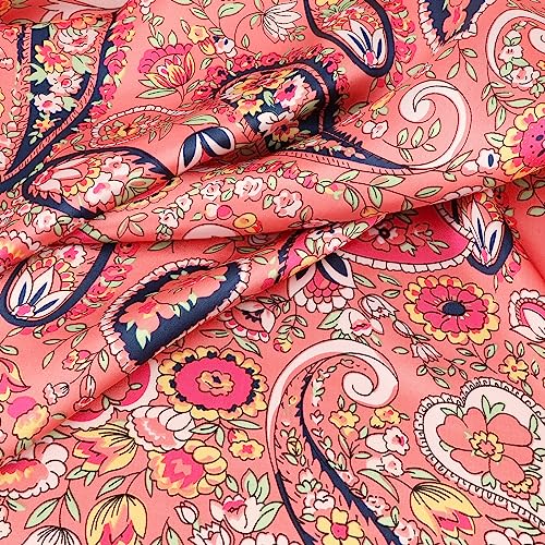 DRESHOW 35” Large Square Satin Head Scarf - 4Pcs Silk Accessories Classic Patterned Squares Beach Bandanas for Women - color: 4 Pcs: Navy, Pink, White, Beige