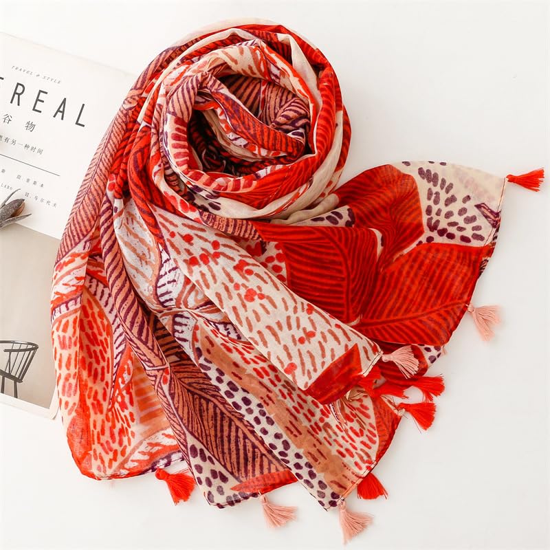 WZX Boho Scarf for Women, 70"x35" Large Lightweight Shawl Wrap for Travel, Sun Protection, Office & All-Season Wear - color: 012