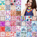 Handepo 40 Pieces Women Head Scarf Satin Square Silk Feeling Mixed Color Hair Neck Head Scarf Set, 19.69 Inch - style: Stylish Style
