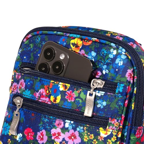 Baggallini Journey Crossbody Bags for Women 9x6 Small Lightweight Travel Handbag W/RFID - color: Flower Market