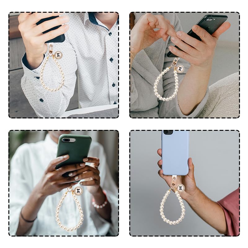 YangQian Phone Accessories Beaded Wrist Strap Case Lanyard Decoration Wristlet Keychain - color: Pearl Wrist Strap for Phone