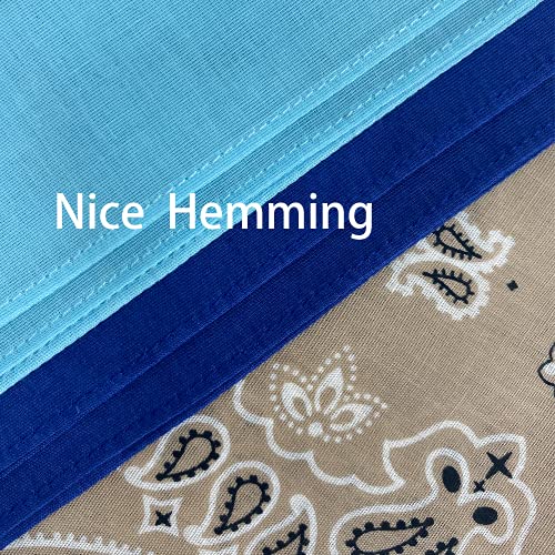 6 Pack 12 Pack Bandanas 2 Sides Printed 22inch Unisex Cowboy Kerchiefs - color: Light Blue-12 Pack