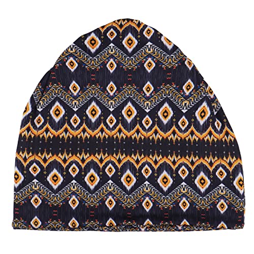 KAKU NANU Women Turban Chemo Beanies Pre Tied Caps Baggy Slouchy Headwear Sleep Scarf - color: Geometric