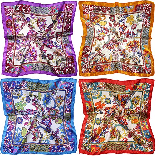 12 Set Mixed Designs Small Square Satin Womens Neck Head Scarf Scarves Bundle - color: Set J
