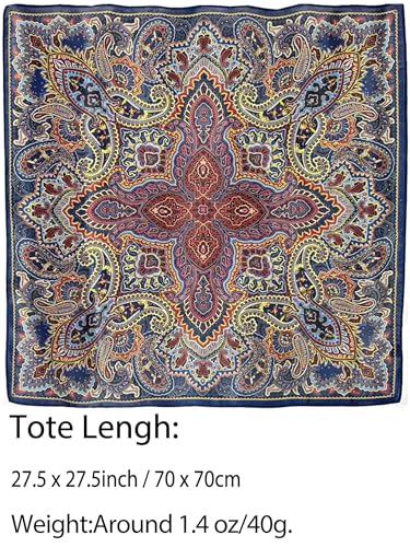 Silky Scarf for Women Lightweight Satin Bandanas Neck Hair Wrap For Sleeping Head Scarves 27.5" - color: A20 Paisley Pattern/27.5"