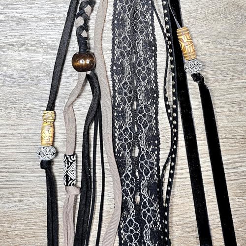Handmade Boho Dreadlock Hair Ties - 1 Count - Black Hair Accessory for Women - Gentle and Durable Hold - Special Fashion Accessory - Ideal for Synthetic Dreads and Festive Occasions - color: Black