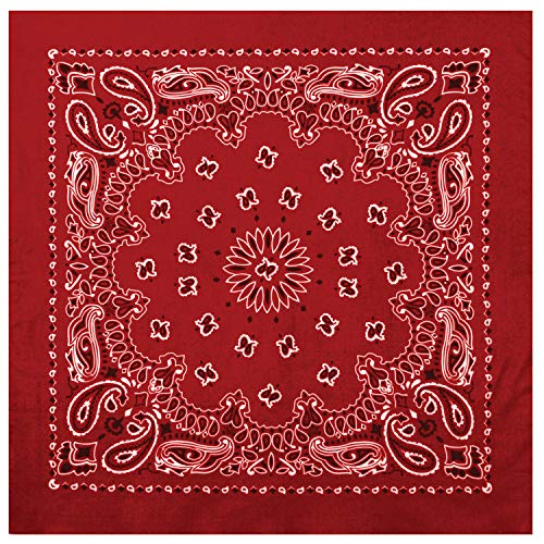 Rothco Trainmen Paisley Bandana - Standard - 22" X 22" - color: Red/White