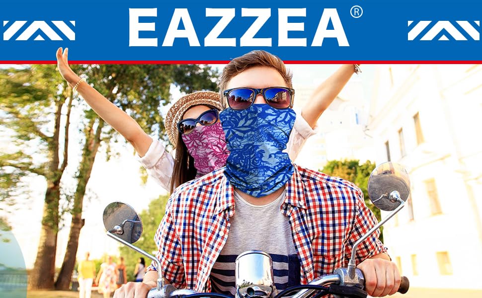6-Pack Balaclava Face Mask for Men & Women - UV Protection Neck Gaiter, Multi-Use Cycling Mask & Breathable Headband - color: Blue