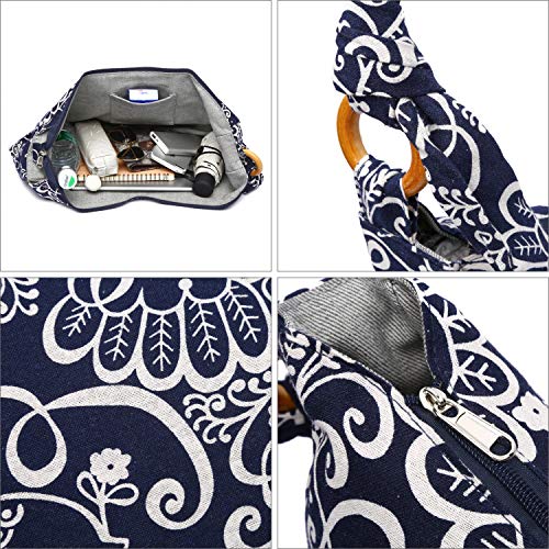 Women Hippie Crossbody Bag cloth boho Sling Bag Canvas Bohemian Hobo Hand Bags - color: Blue